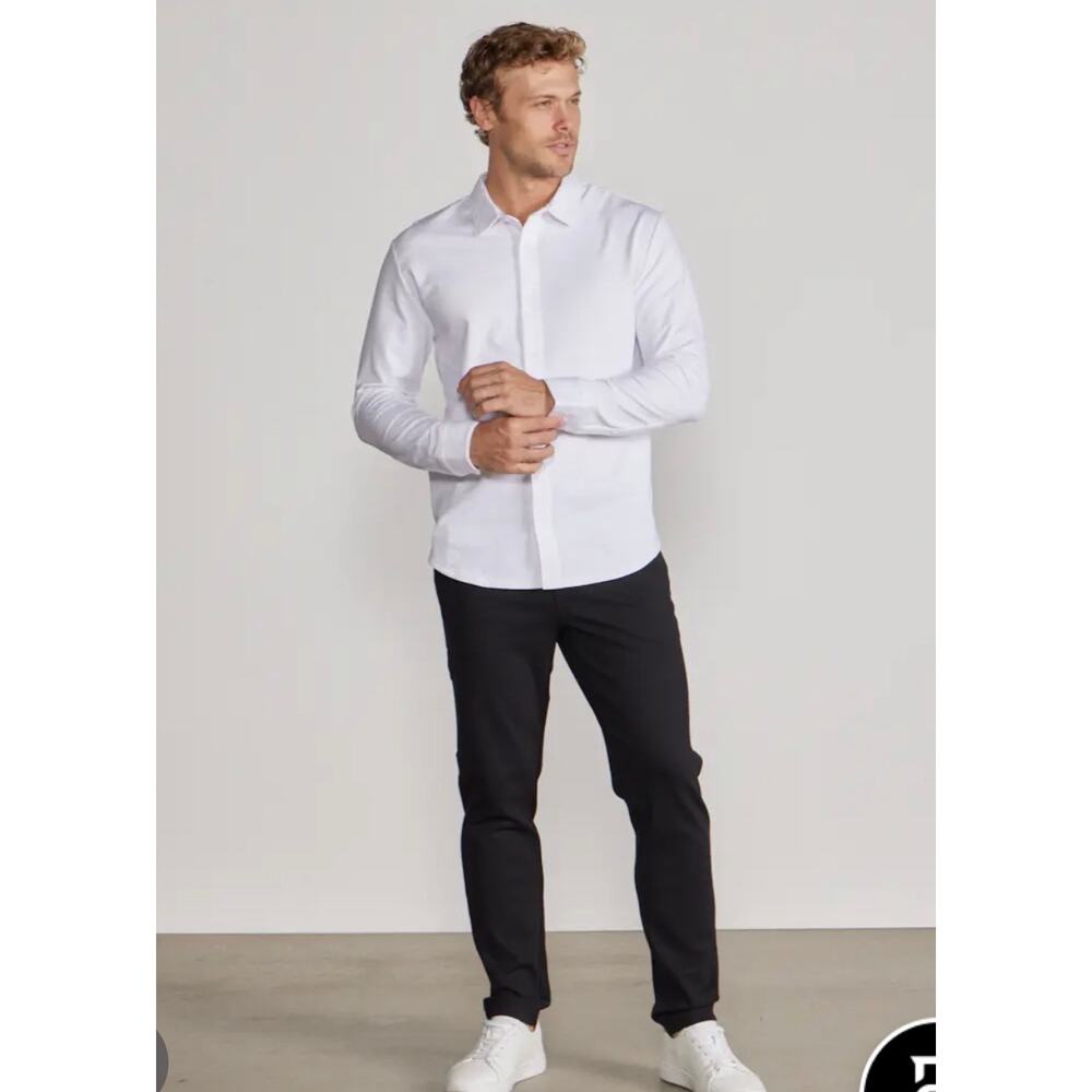 BYLT Premium Basics Performance White Button Down Shirt Stretch Mens Size XL - Picture 12 of 12